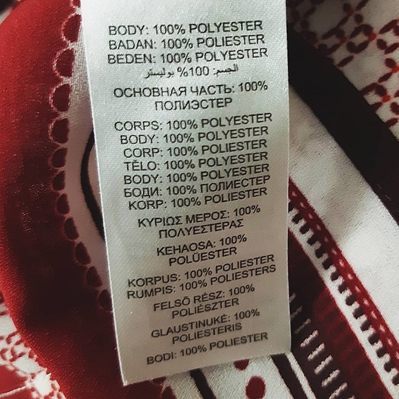 JASPER CONRAN Blouse Shirt Top Red White GeoPrint Sleeveless Collar Button Front - Picture 7 of 10